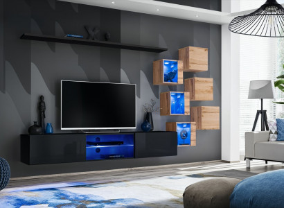 Wooden furniture modern wall unit designer living room furniture TV stand wall cabinet